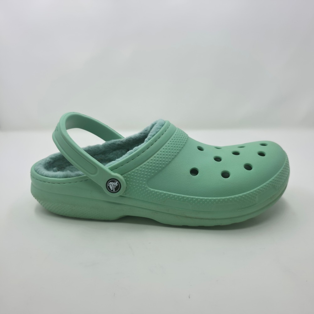 Crocs Classic Lined Clog Neo Mint Green Mens 11 Faux Fur Slip On